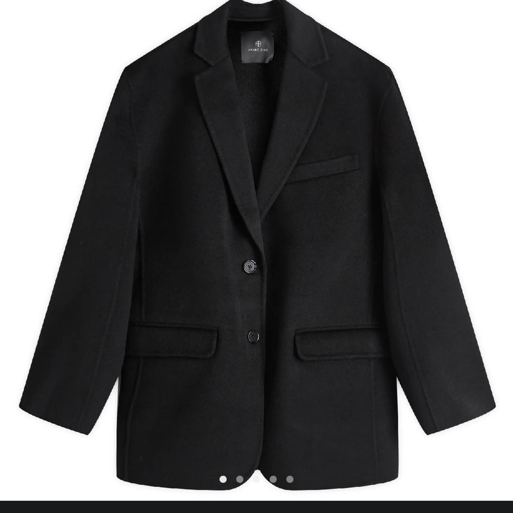 Anine Bing Quinn Blazer | Black Cashmere Blend | Heavyweight (XL) - Picture 7 of 14
